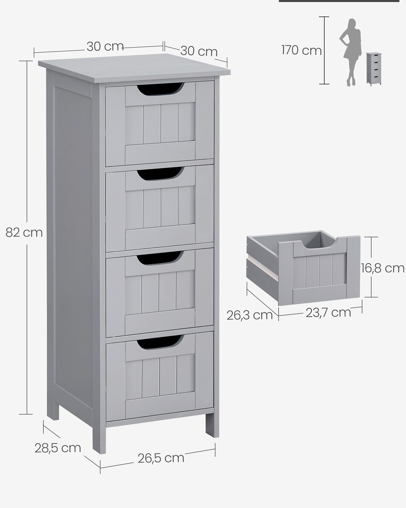 Midischrank Floor Cabinet - Grau, MODERN, Holzwerkstoff (30/82/30cm) - MID.YOU