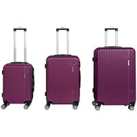 Reisekoffer Set 3-tlg Palermo 4 Rollen Hartschale - Lila, Design, Kunststoff/Textil - Luca Bessoni