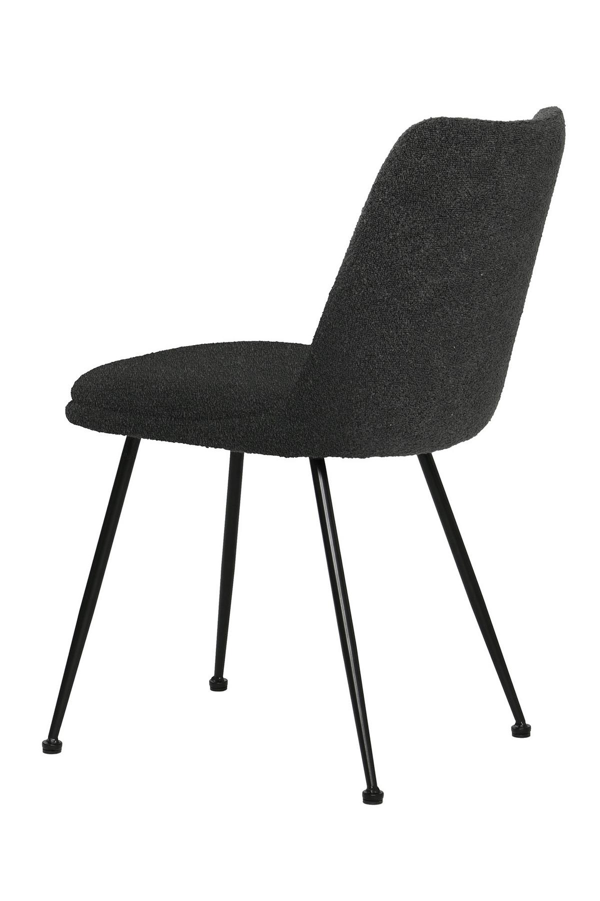 STUHL-SET Schwarz 2-teilig - Schwarz, MODERN, Textil/Metall (58,5/83/46cm) - MID.YOU