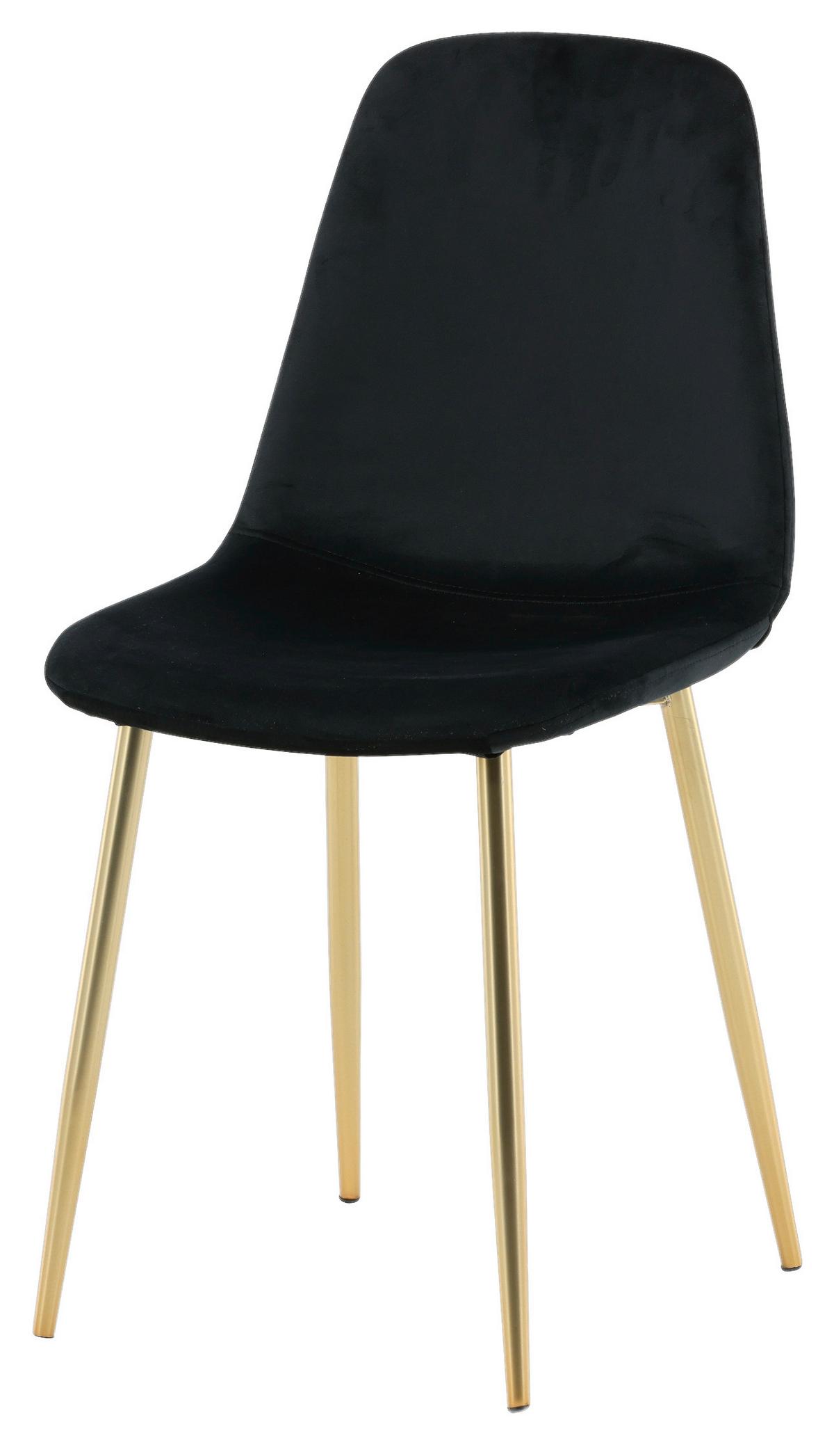 Stuhl-Set Polar - Messingfarben/Schwarz, Design, Textil/Metall (44/86/52cm) - Livetastic
