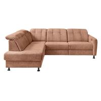 Ecksofa Minori Chenille Koralle, S: 198x270 cm - Koralle/Schwarz, MODERN, Textil (198/270cm) - Livetastic