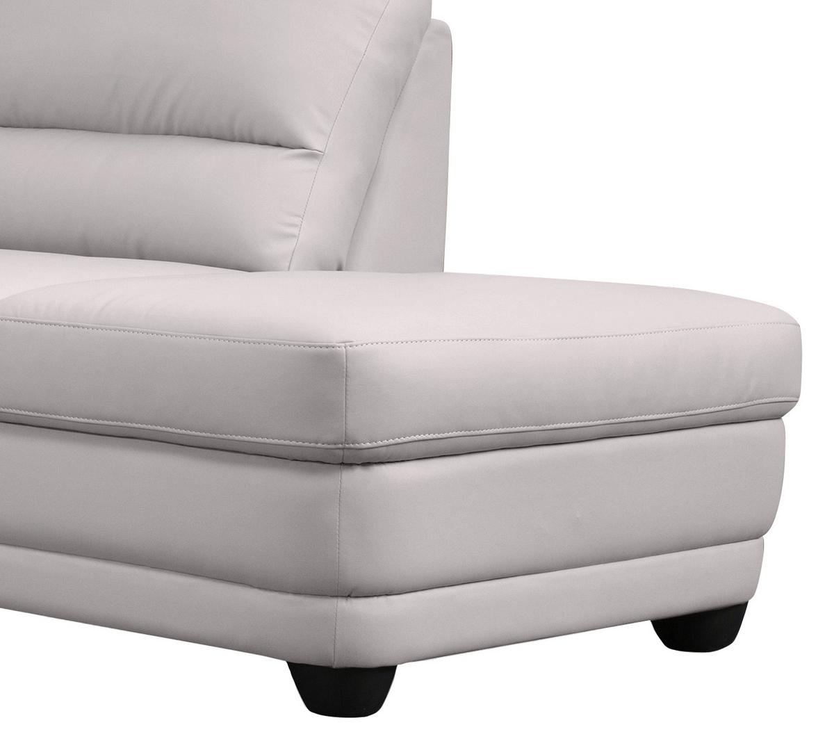 Ecksofa Nebolo Hellgrau Lederlook - Hellgrau, Design, Textil (245/225cm) - Livetastic