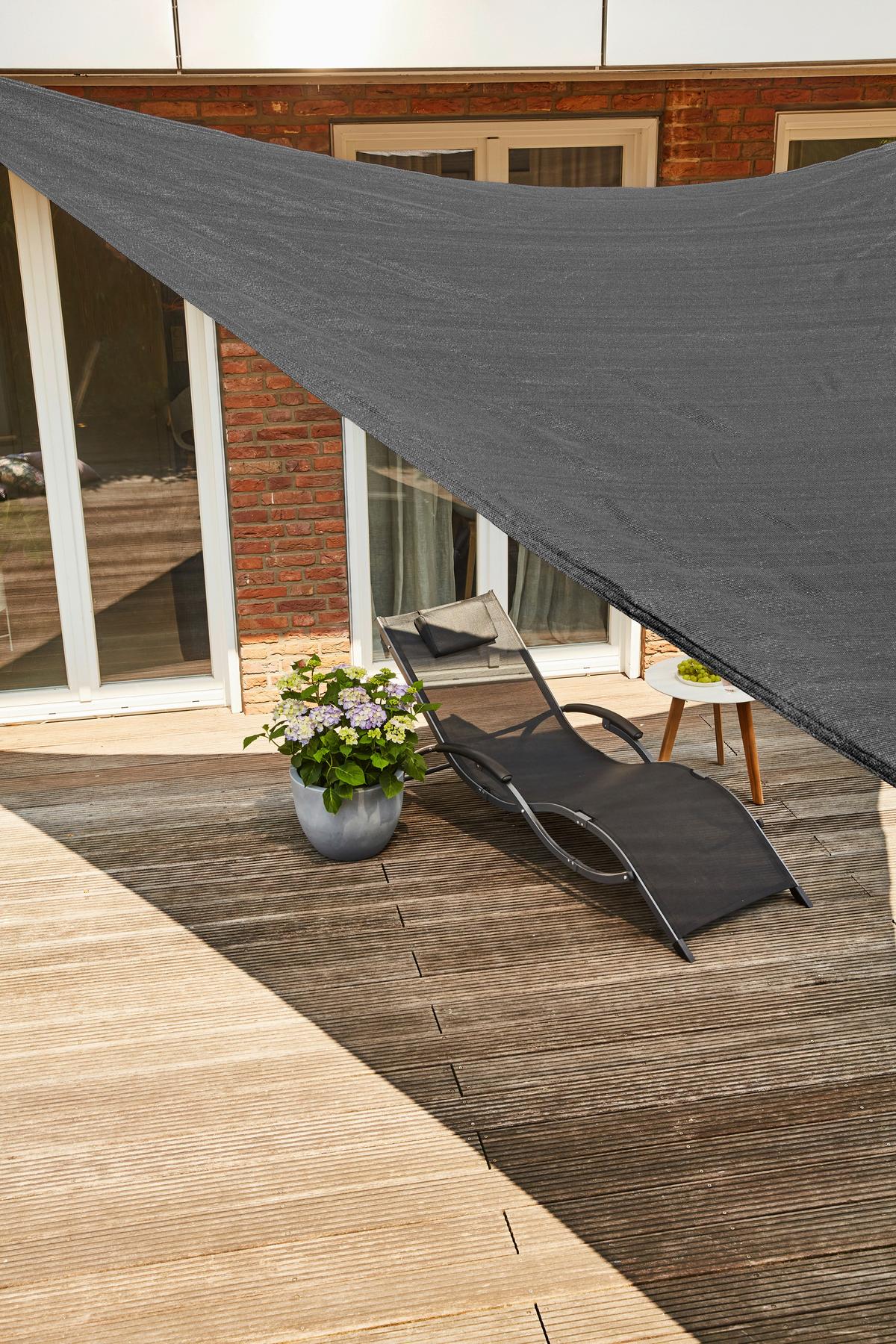 Sonnensegel H16888 - Grau, MODERN, Textil/Metall (360/360/360cm) - Siena Garden
