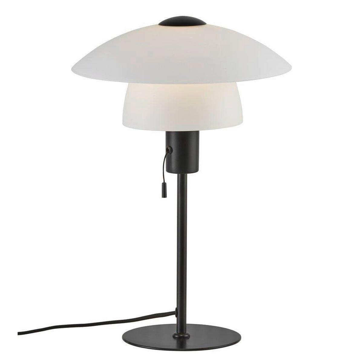 Tischleuchte Japandi Weiß D: 27,5 cm - Schwarz/Weiß, Design, Glas/Metall (27,5/40cm) - Nordlux