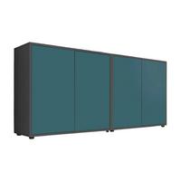 Sideboard Mailand 2 B: 158 Cm Petrol - Anthrazit/Petrol, MODERN, Holzwerkstoff (158/73/33cm) - MID.YOU