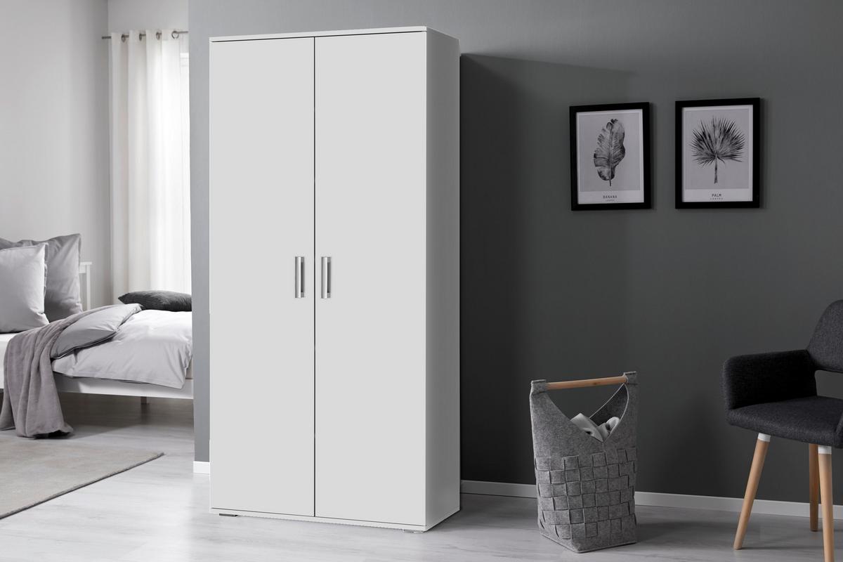 VÍCEÚČELOVÁ SKŘÍŇ JIMMY - bílá/barvy hliníku, Moderní, kompozitní dřevo/plast (70/179/34cm) - Mömax