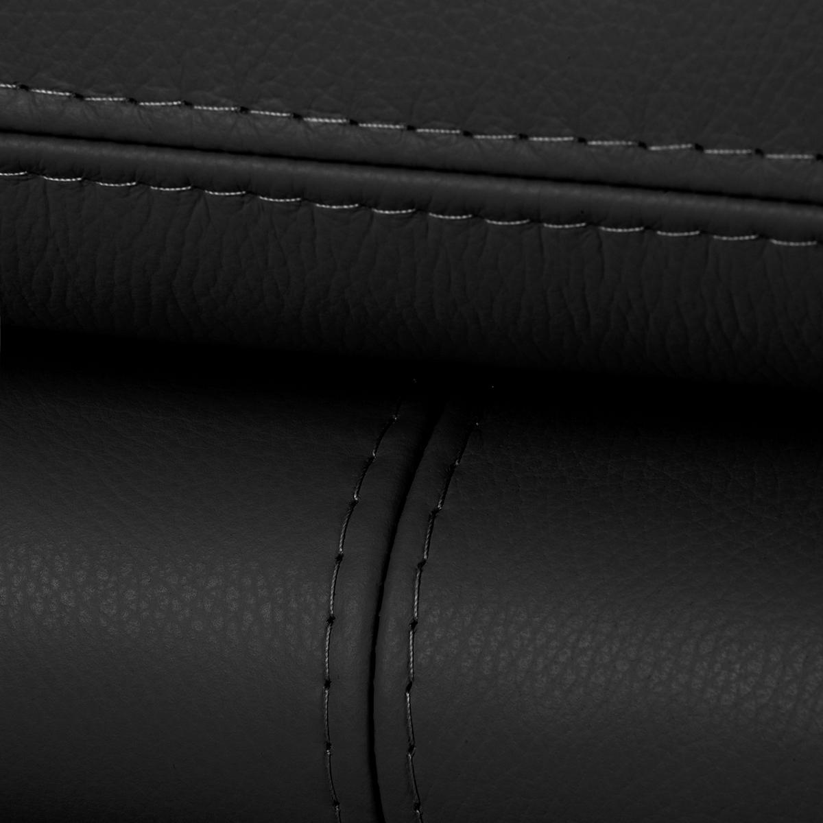 2-Sitzer-Sofa Comodo Echtleder Schwarz B: 164 cm - Silberfarben/Schwarz, Design, Leder (164/90/88cm) - Livetastic