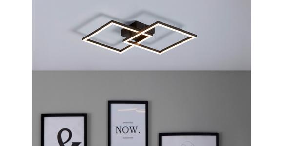 Led-deckenleuchte Julian L: 55,8 Cm - Opal/Schwarz, MODERN, Kunststoff/Metall (55,8/39,5/6,7cm) - Luca Bessoni