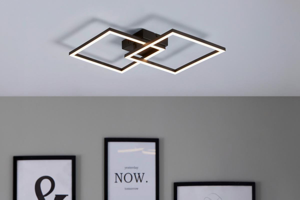 Led Mennyezeti Lámpa Julian - fekete/opál, Modern, műanyag/fém (55,8/39,5/6,7cm) - Luca Bessoni