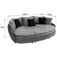 Big Sofa Aruba mit Kissen B: 238 cm Grau/Schwarz Lederlook - Schwarz/Grau, LIFESTYLE, Textil (238/80/140cm) - Luca Bessoni