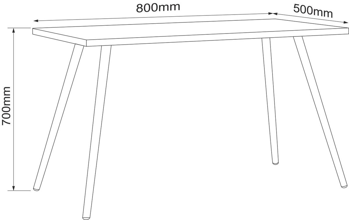 Schreibtisch Salia Weiß/Eichefarben, L: 80cm - Weiß/Sonoma Eiche, MODERN, Holzwerkstoff/Metall (80/50/70cm) - MID.YOU