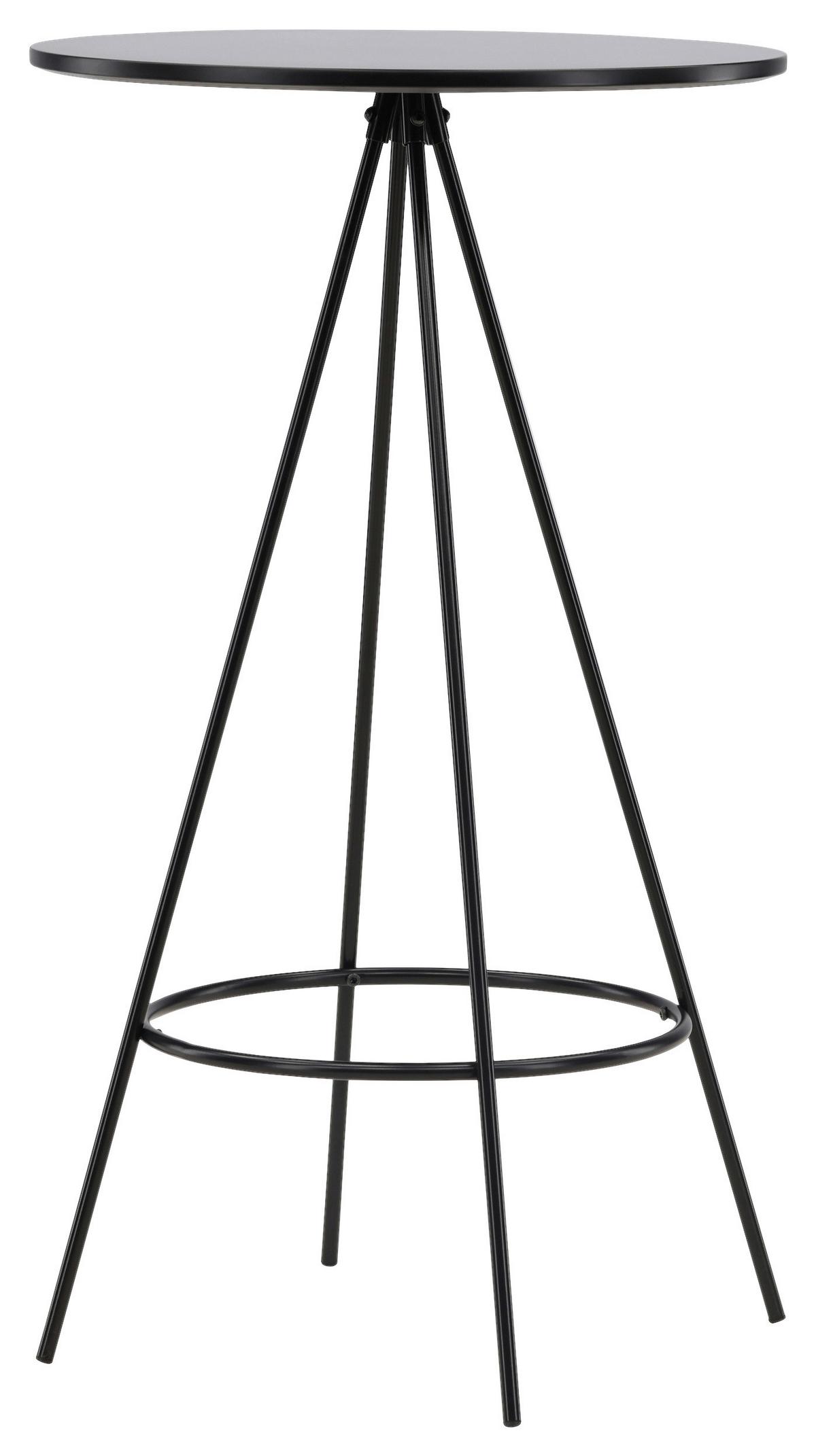 Barhocker Bistro - Schwarz, Design, Holzwerkstoff/Metall (60/105/60cm) - Livetastic