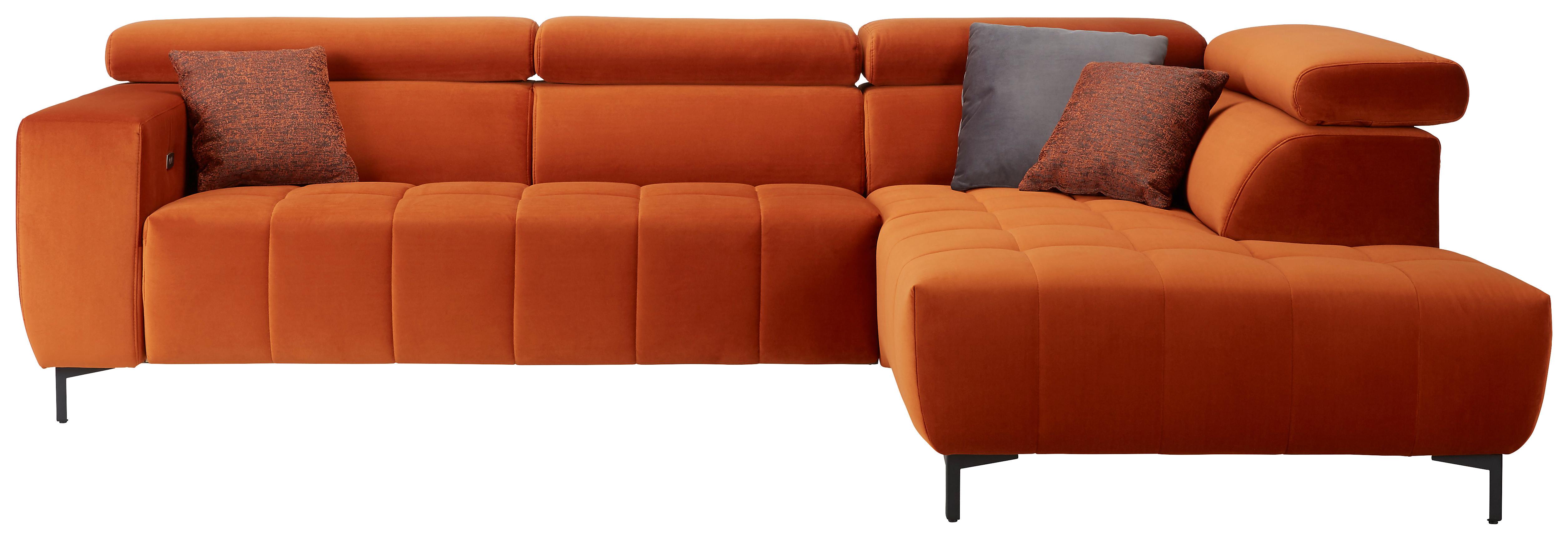 Sedacia Súprava Tarragona - tmavooranžová/čierna, Moderný, textil (295/201cm) - Premium Living