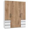 Drehtürenschrank Mit Laden B: 200 Cm Level, Eiche Dekor/weiß - Eichefarben/Weiß, MODERN, Holzwerkstoff (200/236/58cm) - MID.YOU
