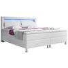 Boxspringbett Mit Topper 180x200 Cm Milano-F - Silberfarben/Weiß, KONVENTIONELL, Leder/Textil (180/115/210cm) - MID.YOU