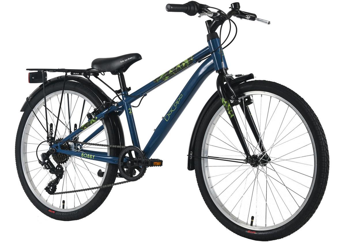 Kinderfahrrad Dacapo Bobby 24 Zoll, Rh 32 cm - Blau, Basics, Metall (25/140/60cm)