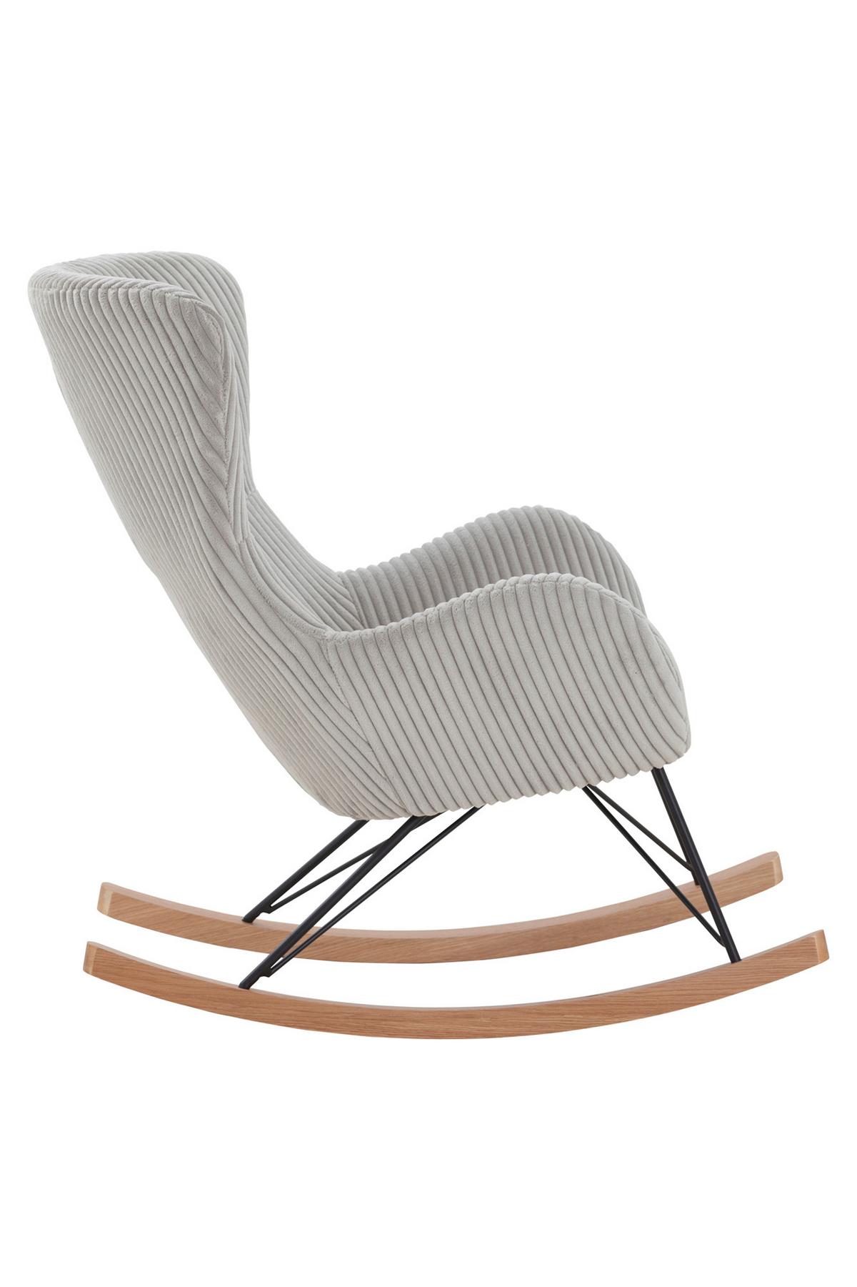 Schaukelstuhl Grau B: 76 Cm - Eichefarben/Schwarz, MODERN, Textil/Metall (76/103/100cm) - Livetastic