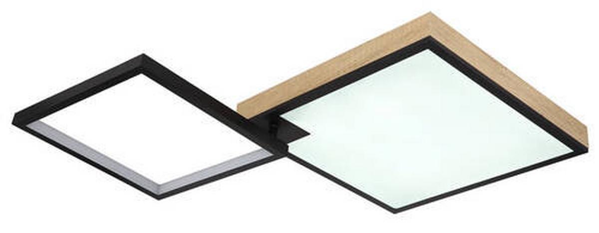 LED-Deckenleuchte 41392-40 - Dunkelbraun/Opal, Design, Holzwerkstoff/Kunststoff (85,5/55/10cm) - Globo
