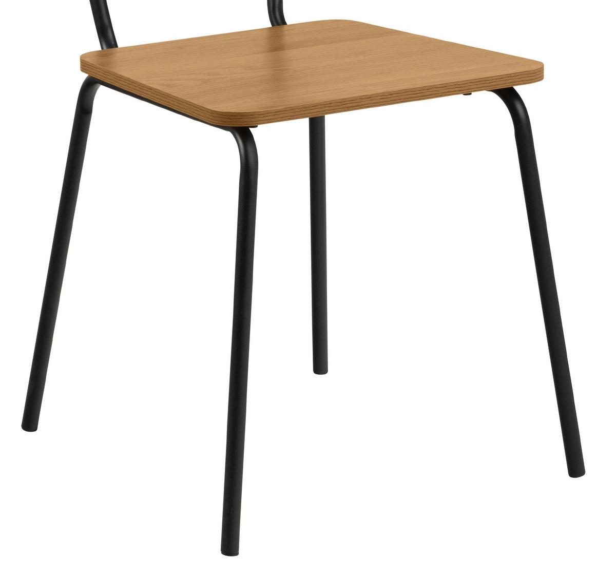 Židle, dekor dubu - černá/barvy dubu, Trend, kov/plast (52,5/75/45,6cm) - MID.YOU