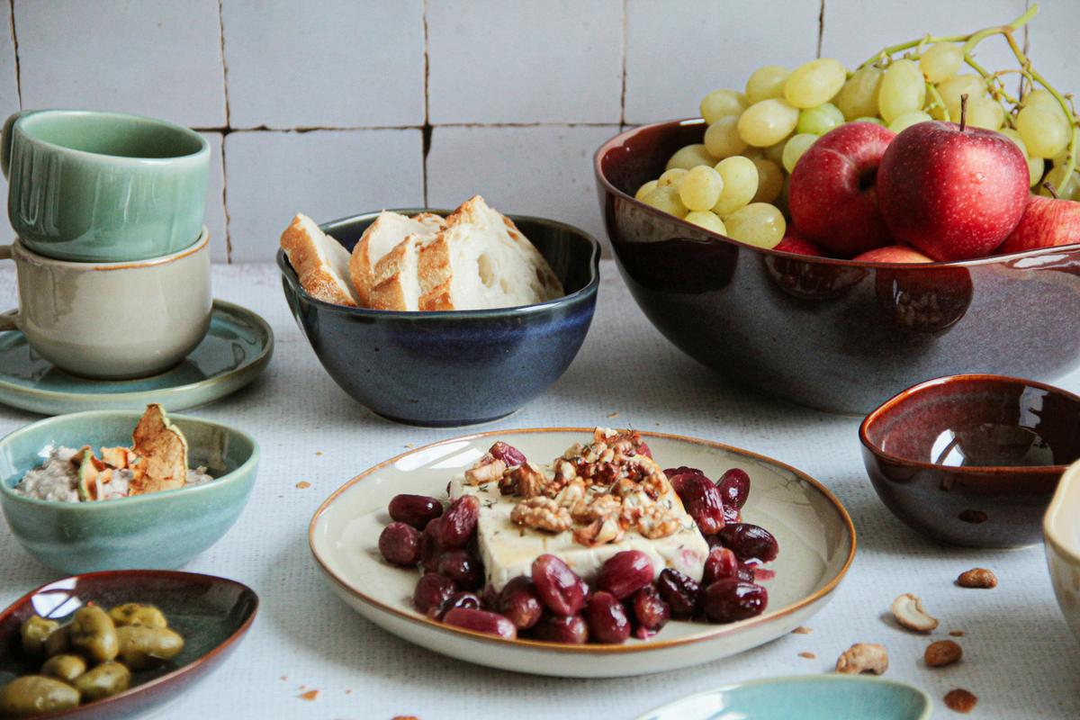Snackschalenset Cordelia Braun/rot, 12-Teilig - Rot/Braun, Trend, Keramik - Mäser