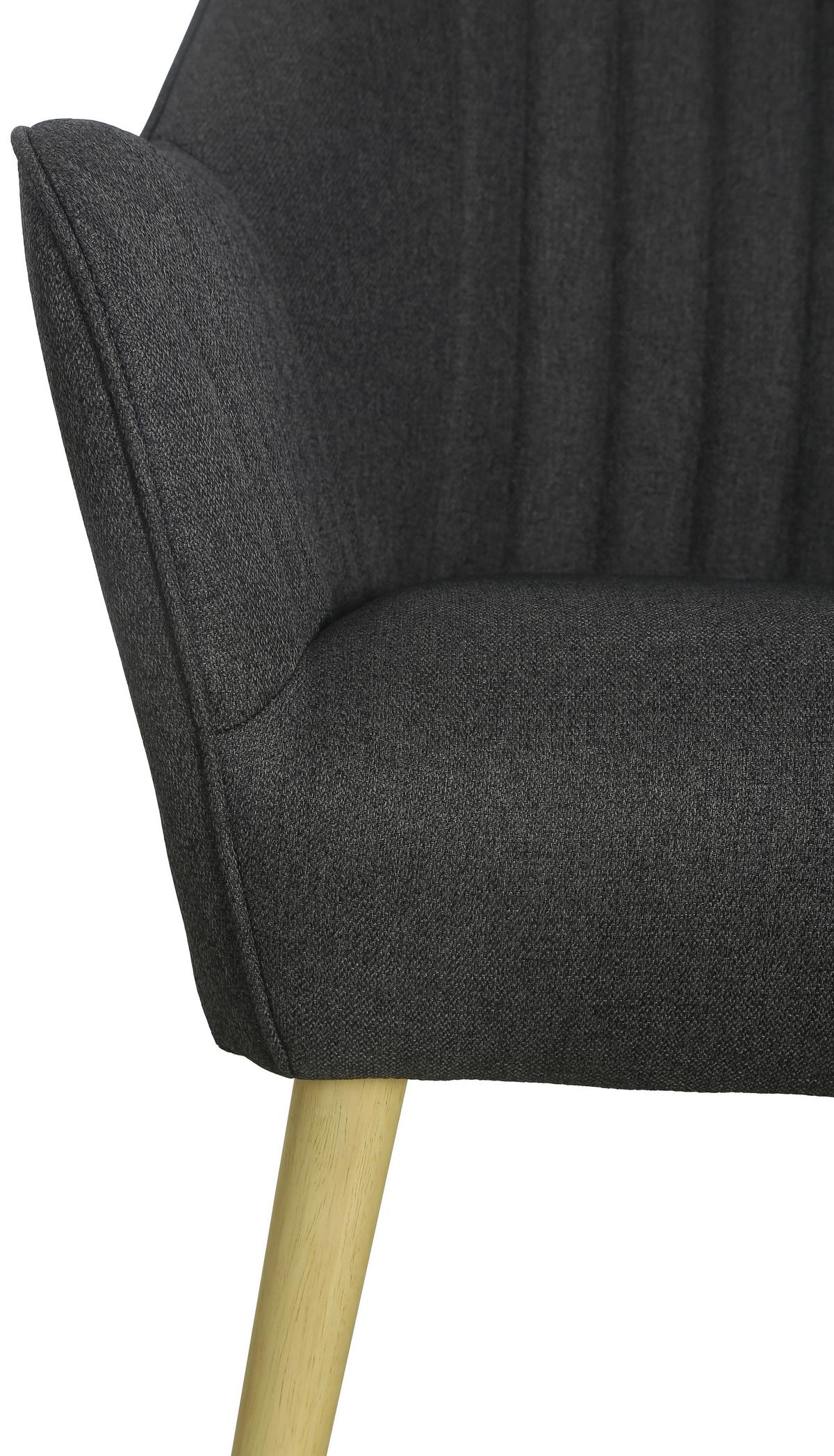 Sessel Juno - Dunkelgrau/Naturfarben, MODERN, Holz/Textil (71/85.5/67cm) - P & B