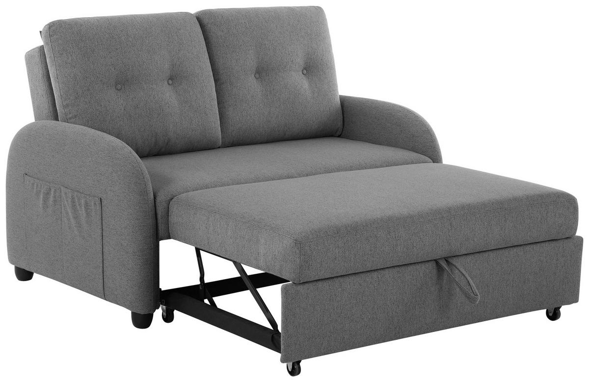 Rozkladacia pohovka COSMO, tmavosivá, max. 240 kg - čierna/tmavosivá, Design, textil/plast (140/94/95cm) - Livetastic