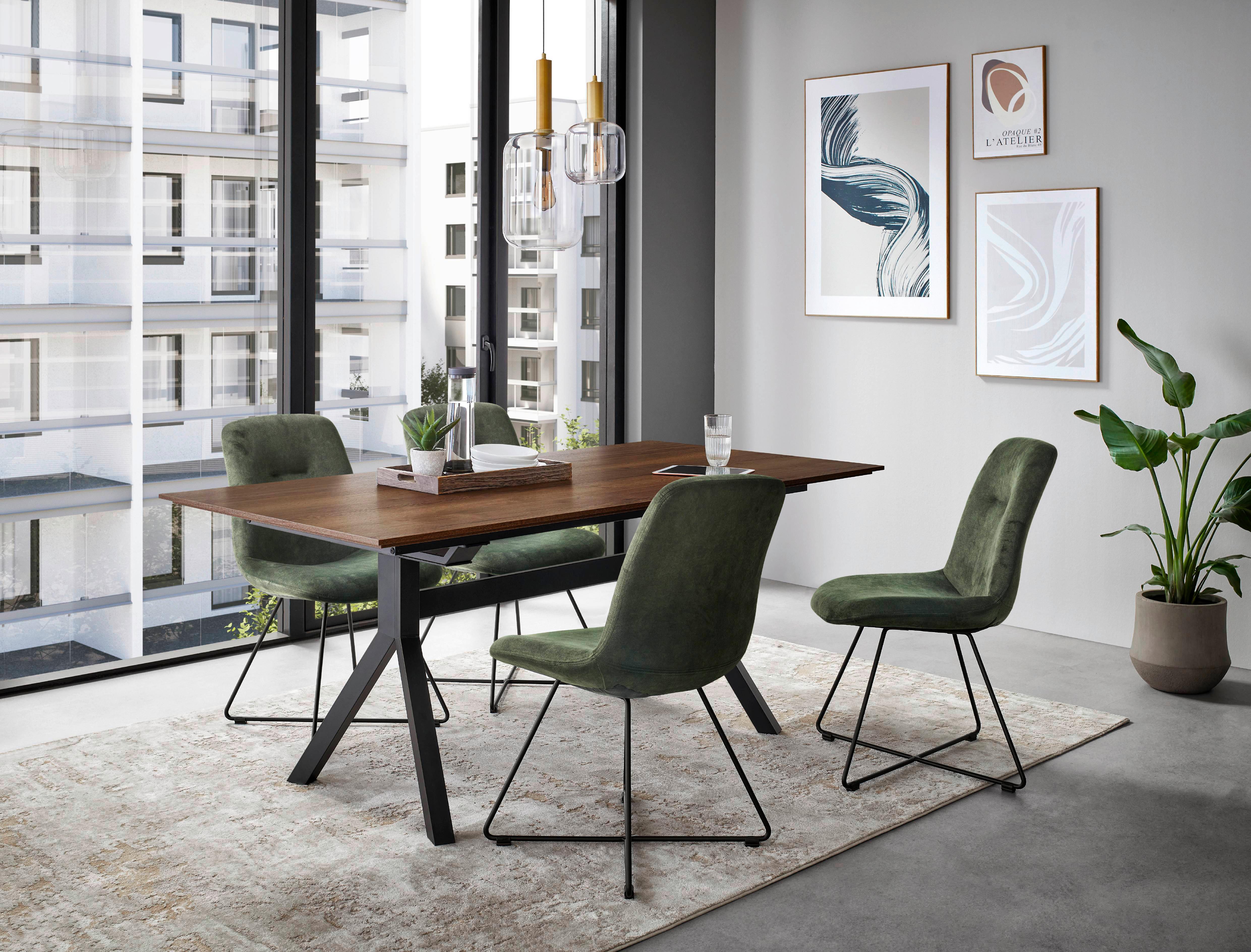 STOLIČKA CROSS-CH - čierna/lesná zelená, Basics, kov/textil (51/89/61cm) - Celina Home