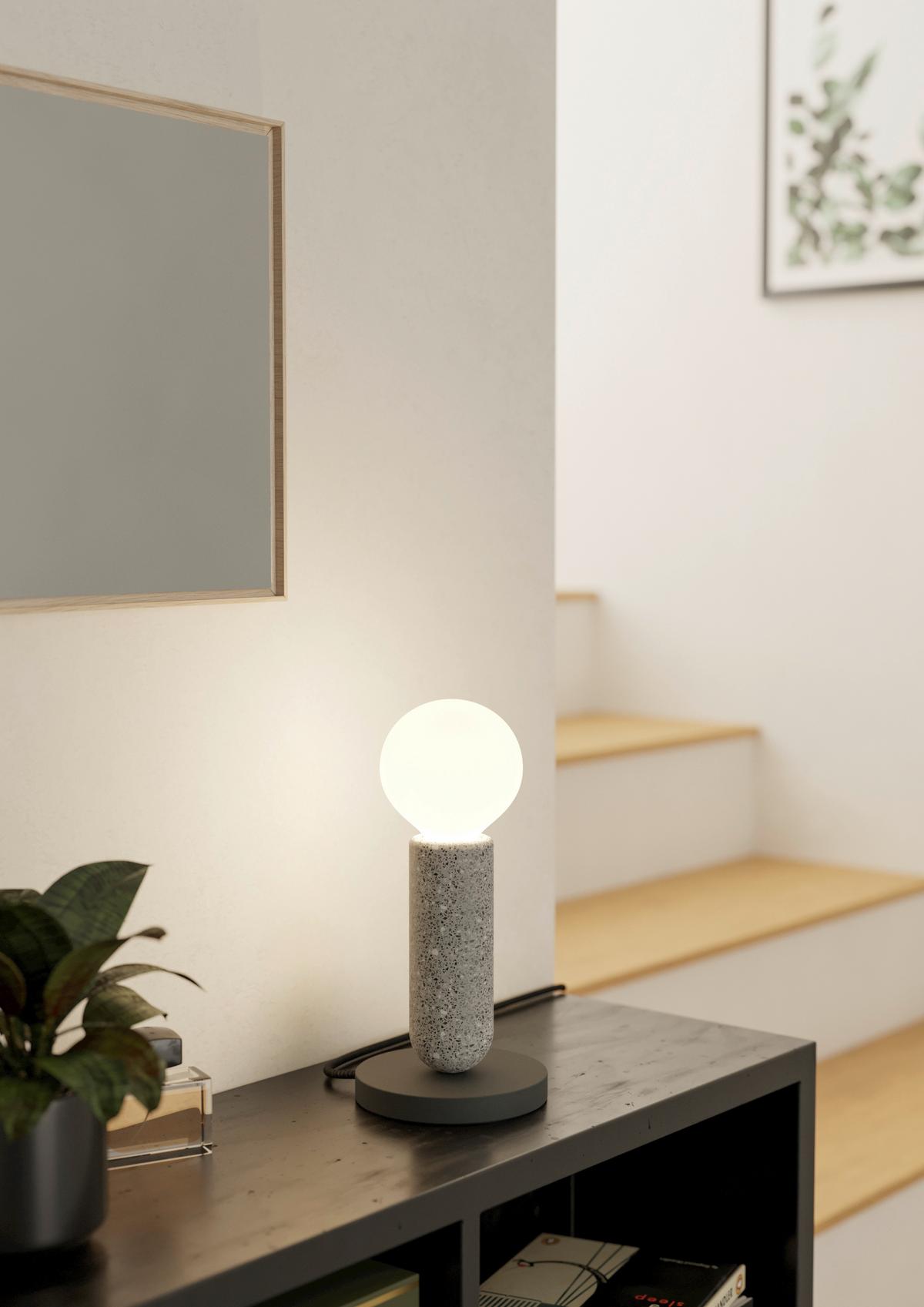 Tischleuchte 39835* Giaconecchia - Anthrazit/Grau, Basics, Stein/Metall (5,5/17,5cm) - Eglo