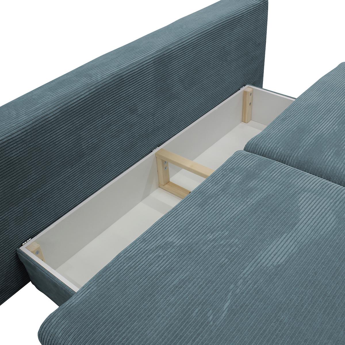 2-sitzer-sofa Mit Schlaffunkt. Fiore Und Bettkasten Türkis - Türkis/Schwarz, Design, Textil (202/85/99cm) - P & B