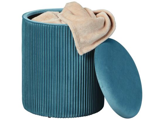 Hocker Salim Blau B: 35 cm - Petrol, Basics, Holzwerkstoff/Textil (35/44/35cm) Hocker Salim Blau B: 35 cm - Petrol, Basics, Holzwerkstoff/Textil (35/44/35cm)