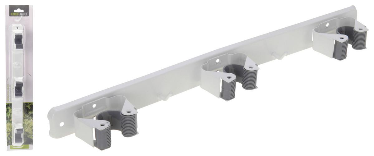 Gerätehalter Anton 3er - Weiß/Grau, Basics, Metall (42/8/5cm)