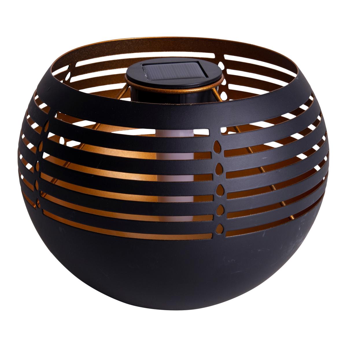 Solarleuchte Schwarz/gold 36xled Warmweiß H: 16cm - Goldfarben/Schwarz, Basics, Kunststoff/Metall (21/16cm) - Näve