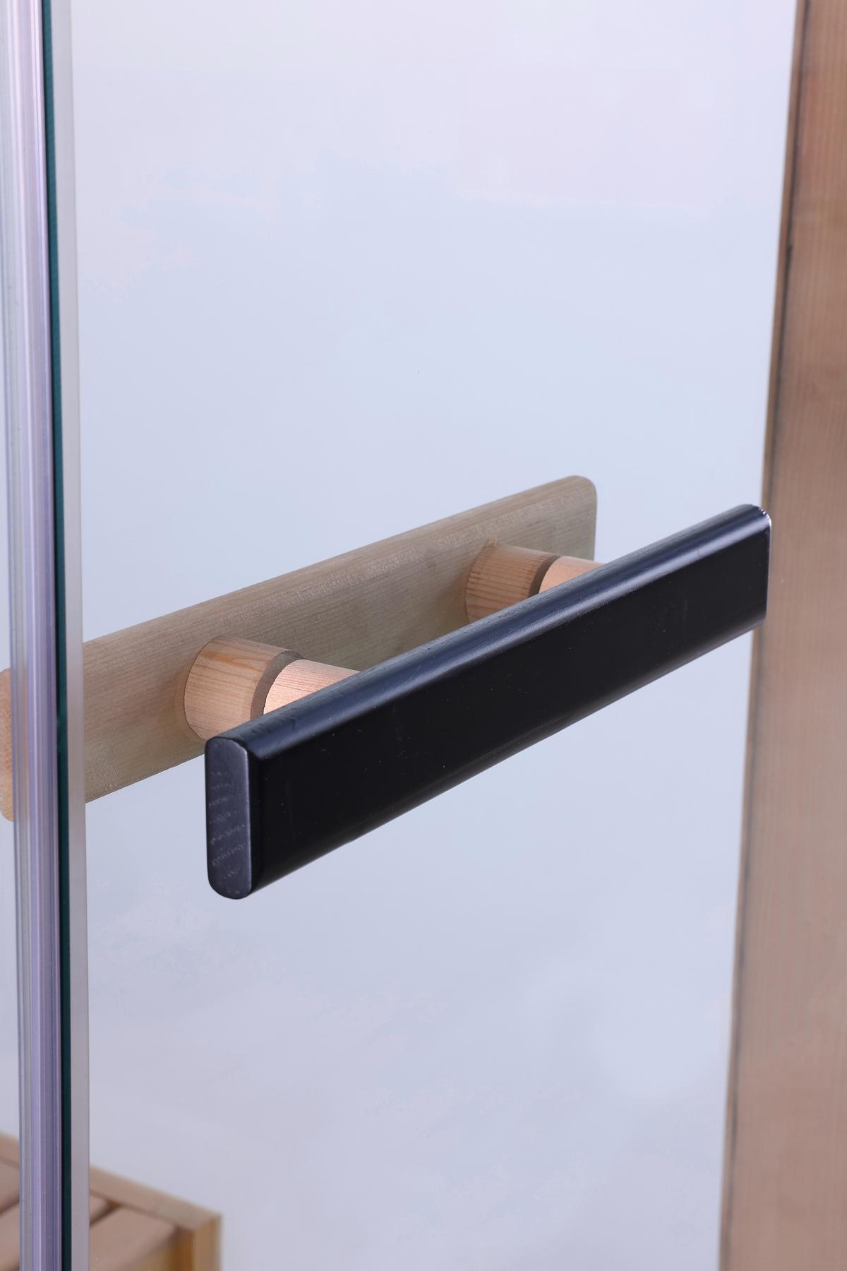 Finnische Panoramasauna BxHxT: 130x200x120 cm - Schwarz, Basics, Glas/Holz (130/200/120cm) - Sanotechnik