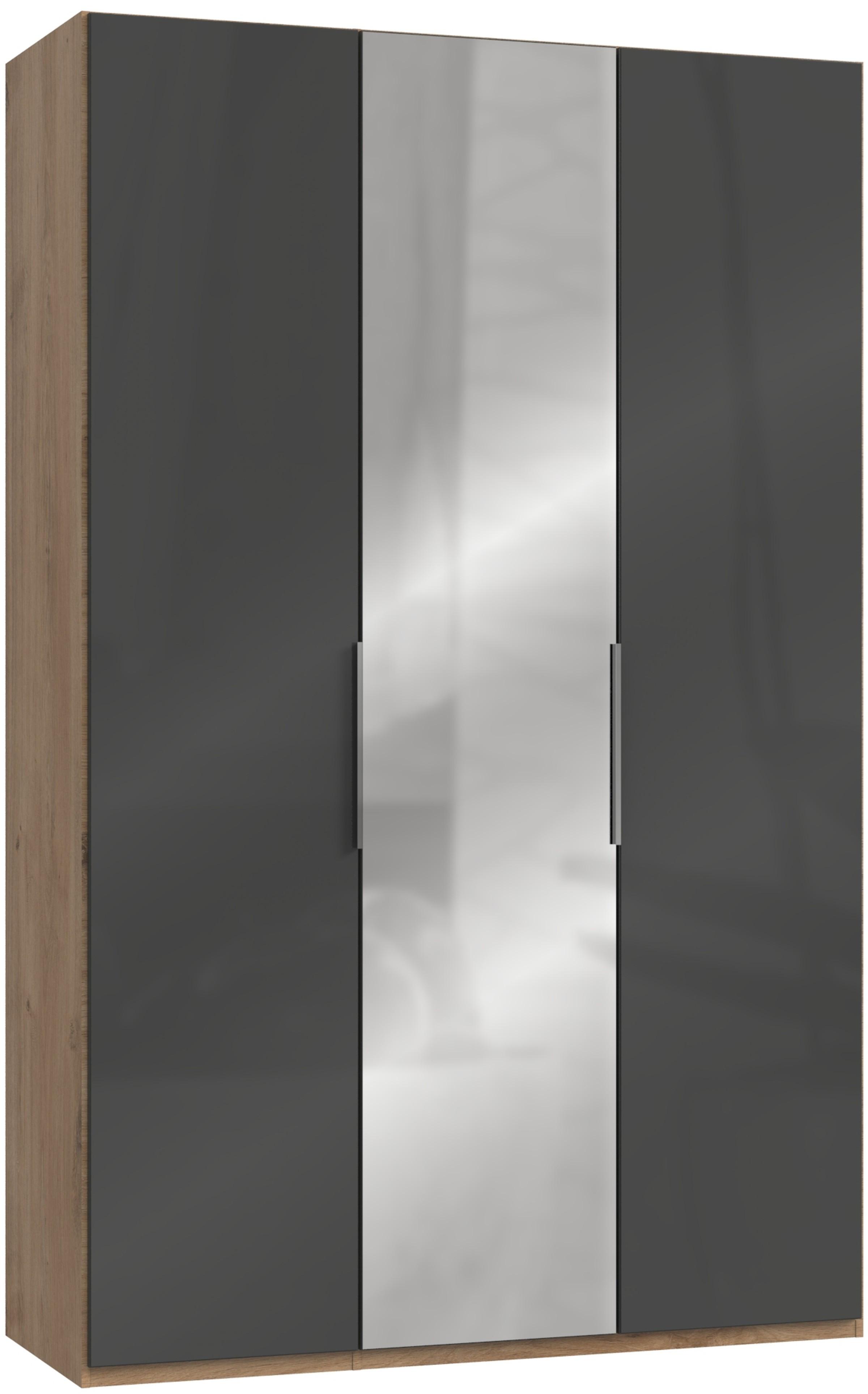 Drehtürenschrank 150cm Level, Grau/eiche Dekor - Eichefarben/Grau, MODERN, Glas/Holzwerkstoff (150/236/58cm) - MID.YOU