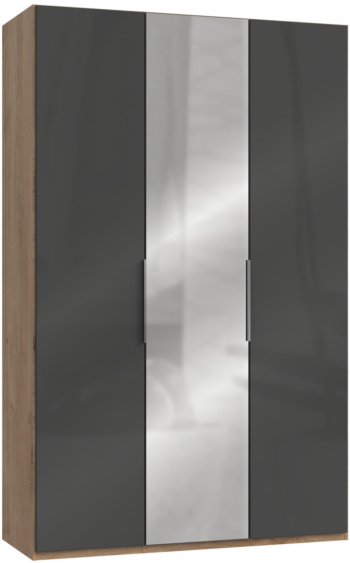 Drehtürenschrank 150cm Level, Grau/eiche Dekor - Eichefarben/Grau, MODERN, Glas/Holzwerkstoff (150/236/58cm) - MID.YOU