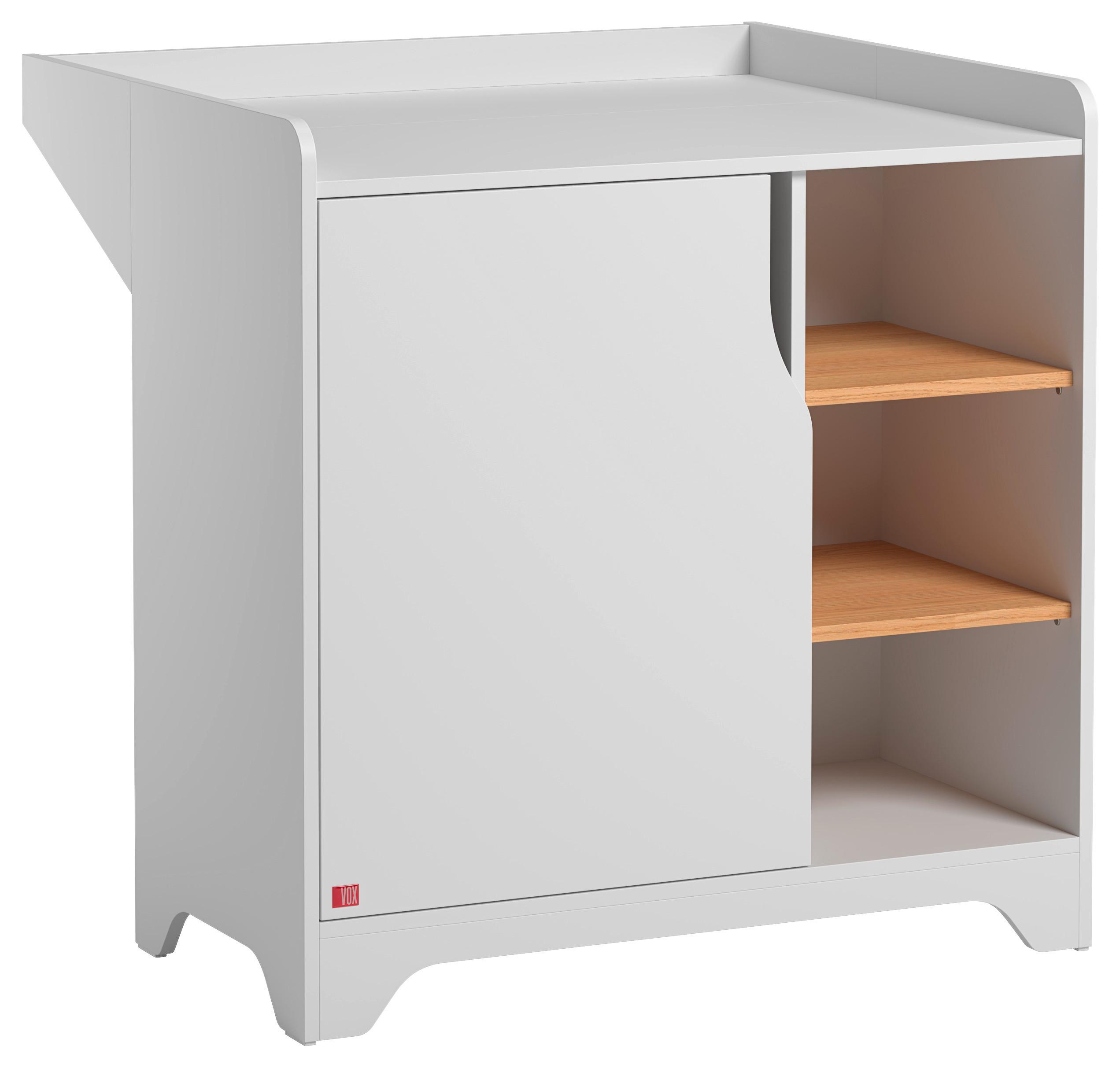 Wickelkommode Leaf B: 88,5 cm Weiß 1 Tür - Weiß, MODERN, Holzwerkstoff (88,5/89,5/75-44cm) - MID.YOU