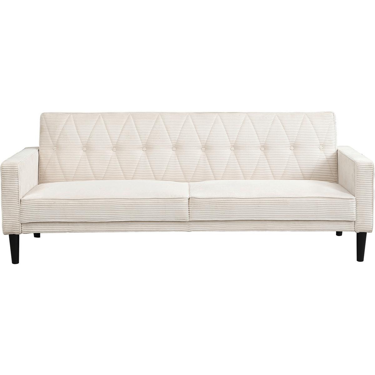Schlafsofa Aarhus Creme, mit Schlaffunktion - Creme/Braun, Basics, Textil (213/81/86cm) - Livetastic