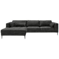 Eckschlafsofa Luzi - Anthrazit/Schwarz, MODERN, Textil (280/168cm) - Trendmanufaktur