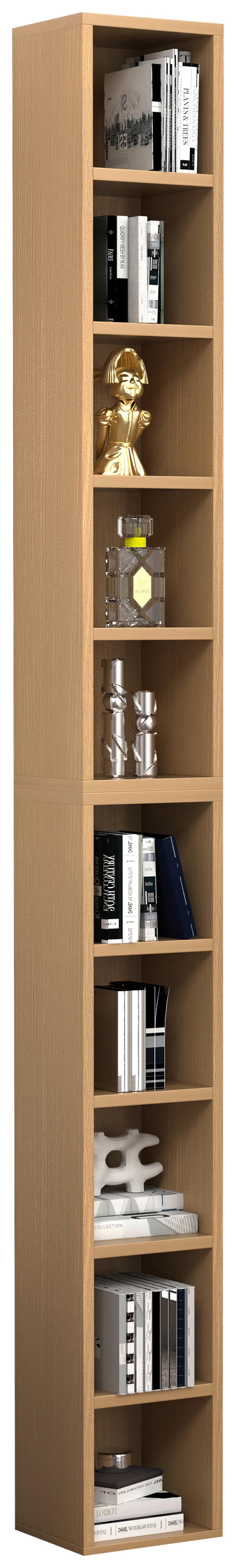 CD-Regal Megosa Buchenfarben Dekor - Buchefarben, Design, Holzwerkstoff (40/94/17cm) - MID.YOU