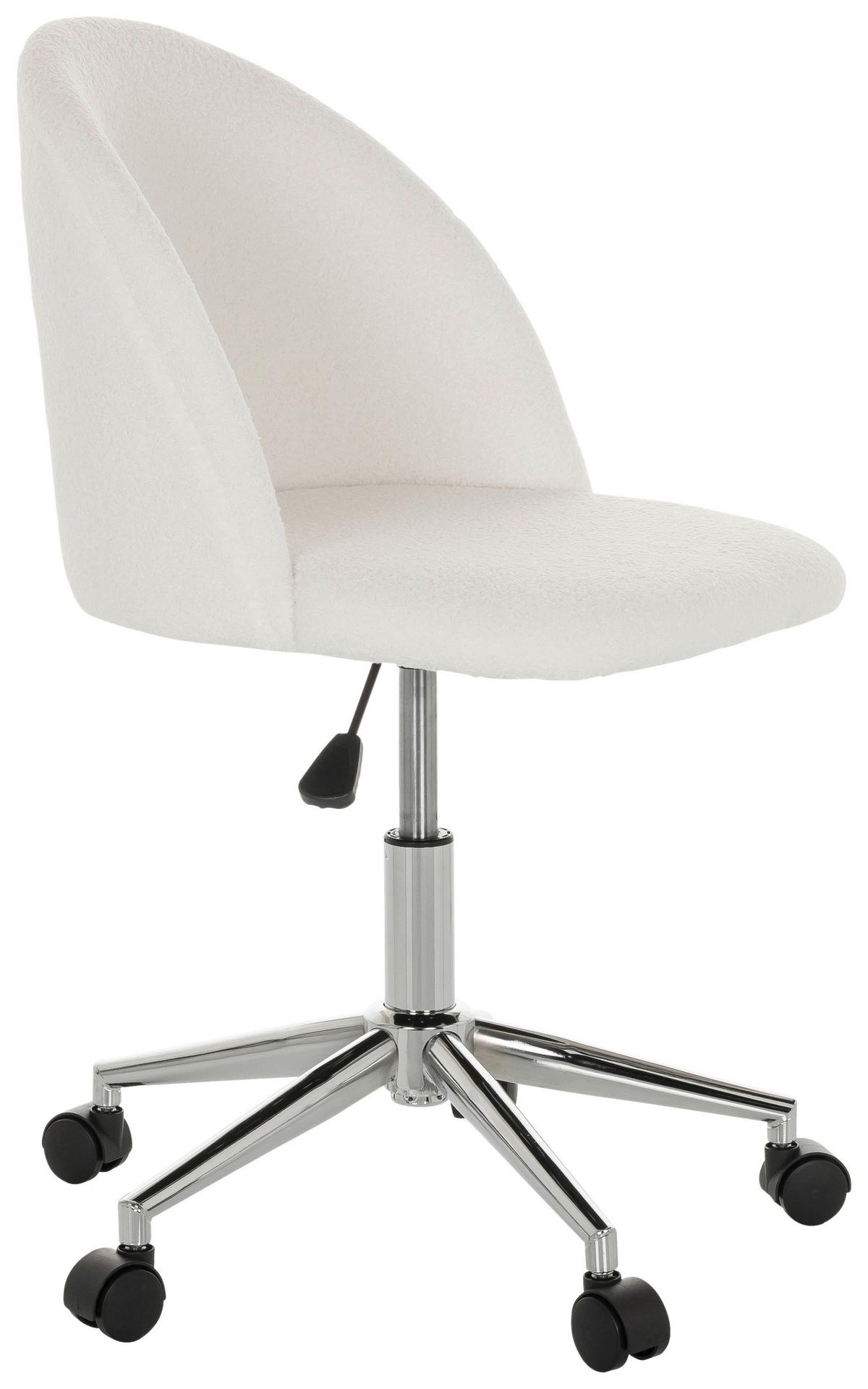 Drehstuhl Solao Ted - Chromfarben/Weiß, Basics, Kunststoff/Textil (49/77-87/55cm) - MID.YOU