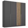 Drehtürenschrank 181 cm Lamella Grau/Eiche Dekor - Eiche Artisan/Grau, MODERN, Holzwerkstoff (181/210/54cm) - Rauch Möbel