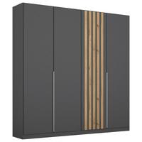 Drehtürenschrank 181 cm Lamella Grau/Eiche Dekor - Eiche Artisan/Grau, MODERN, Holzwerkstoff (181/210/54cm) - Rauch Möbel