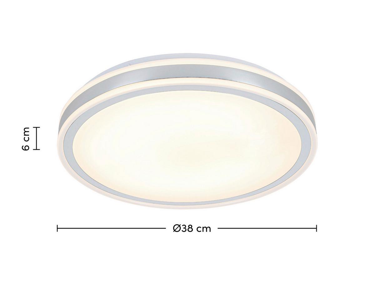 LED-Deckenleuchte Charlyn - Chromfarben/Weiß, Basics, Kunststoff/Metall (38/6cm) - Luca Bessoni