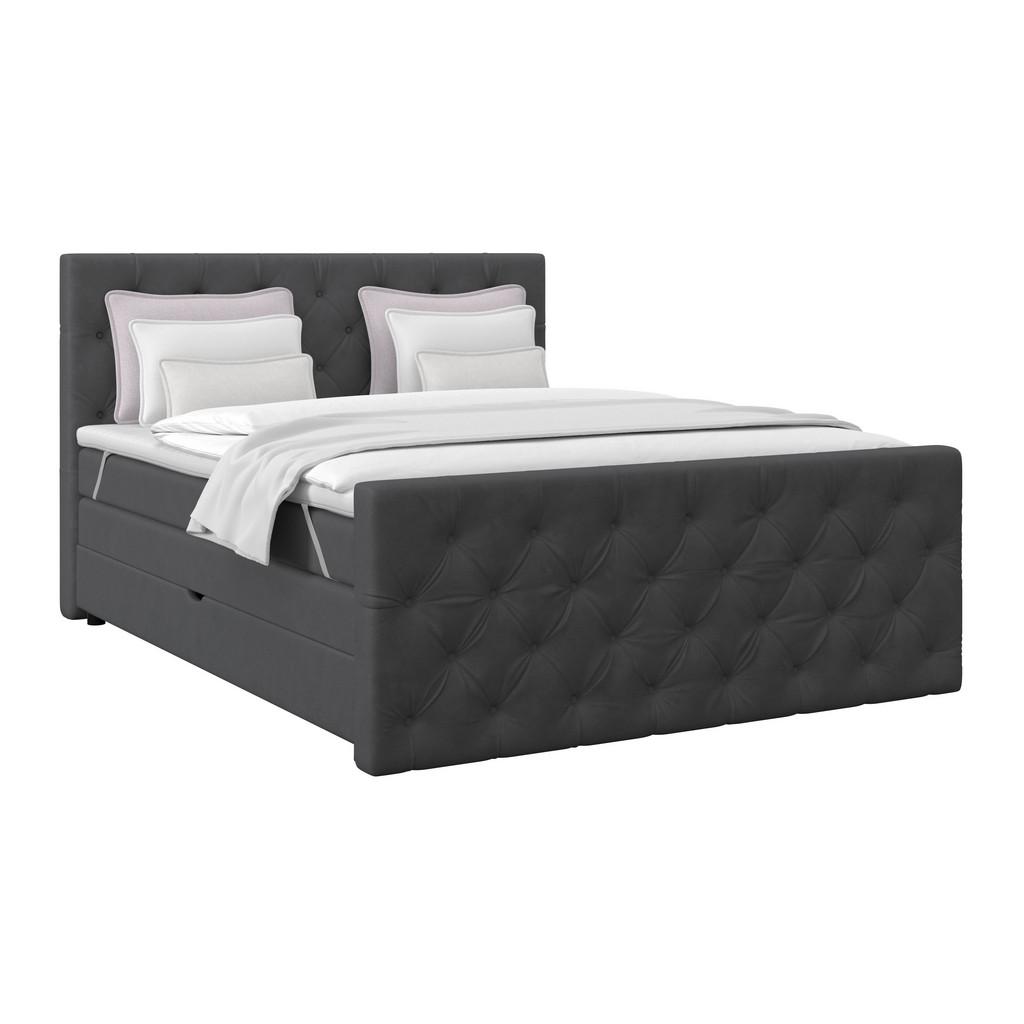 Boxspringbett ELIO Graphitfarben 180x200 cm H2