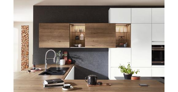Einbauküche Fontana Frei Planbar Modern, Grifflos - Eichefarben/Anthrazit, MODERN, Holzwerkstoff - Vertico