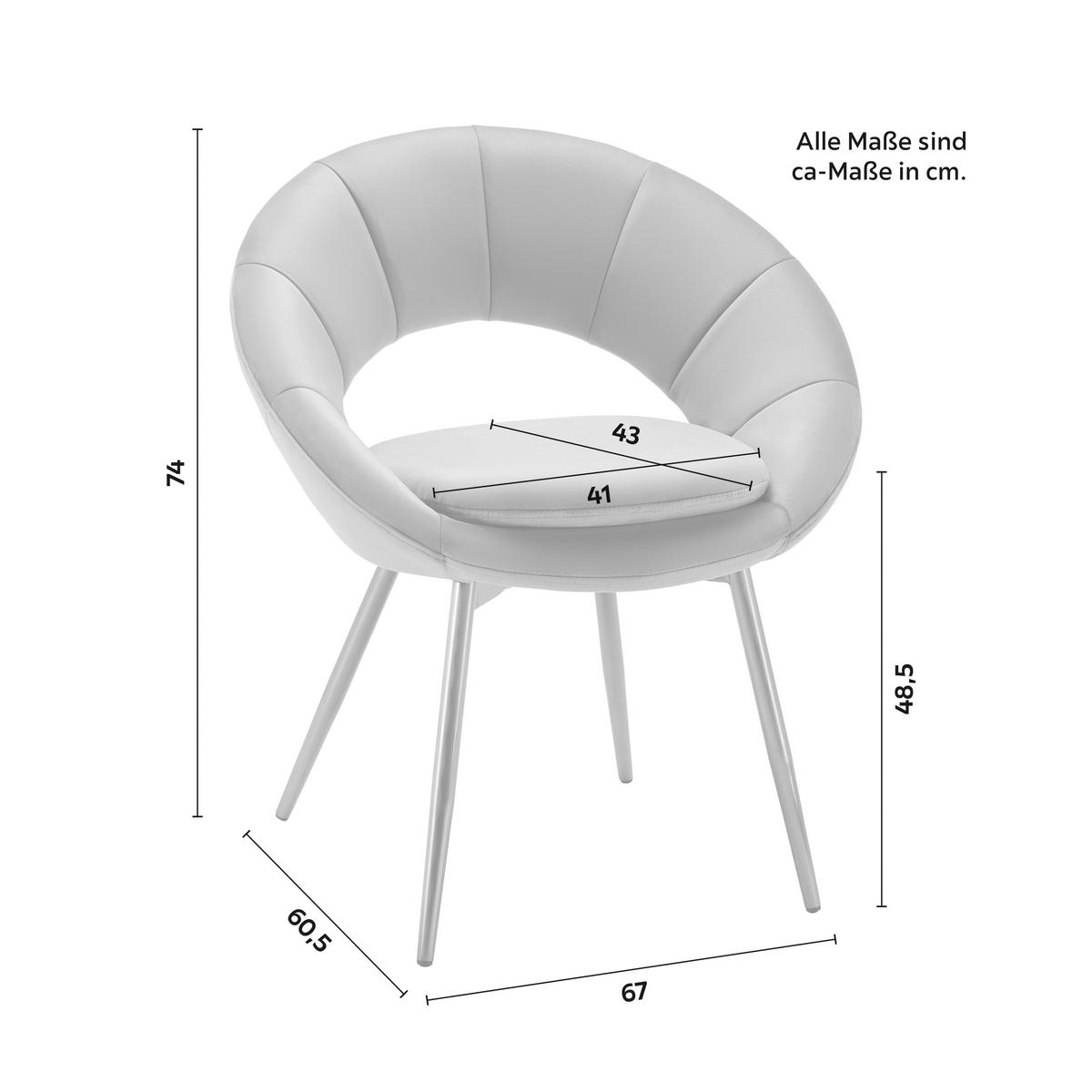 Židle ze sametu Levi šedá - šedá, Moderní, kov/dřevo (67/74/60.5cm) - Bessagi Home