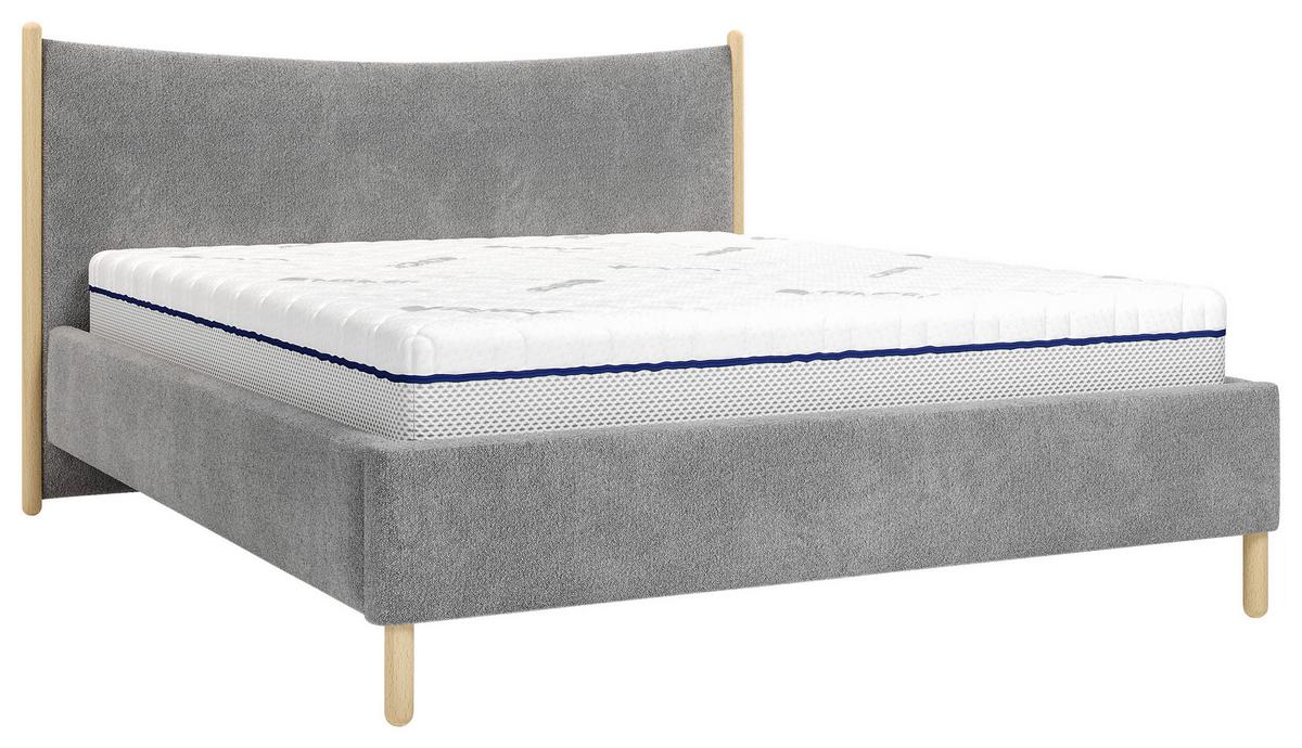 Polsterbett Nature Anthrazit Lf: 180x200 Cm - Anthrazit/Buchefarben, MODERN, Holz/Holzwerkstoff (180/200cm) - MID.YOU