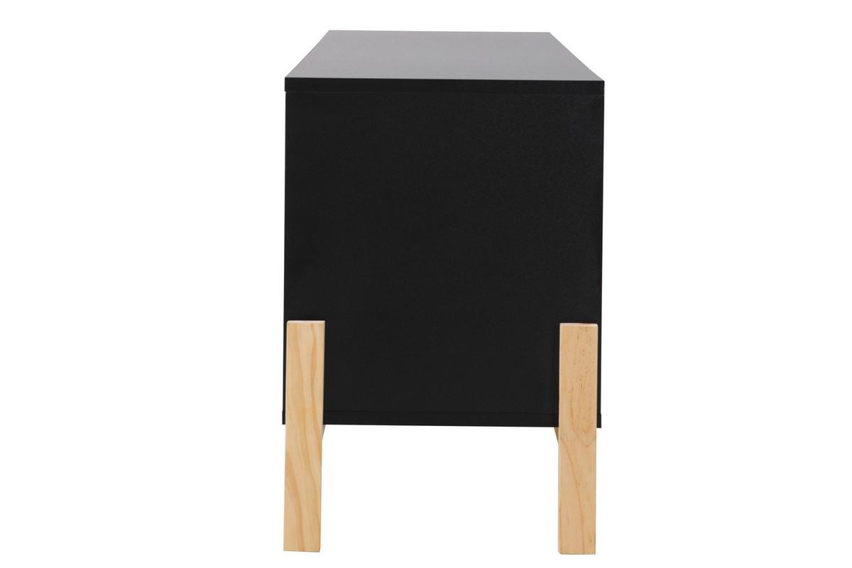 Lowboard Schwarz B: 140cm - Schwarz/Naturfarben, Design, Holzwerkstoff (140/51,5/35cm) - Livetastic