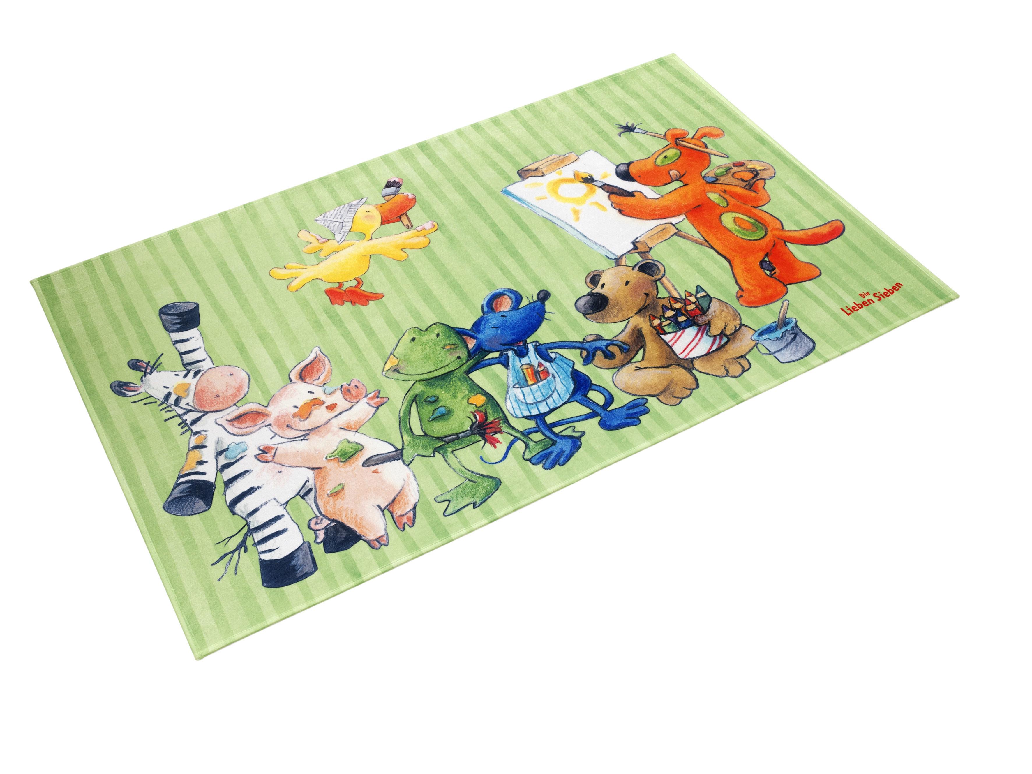 Kinderteppich Tiere Multicolor Die Lieben Sieben 100x160 cm - Multicolor, Trend, Textil (100/160cm)