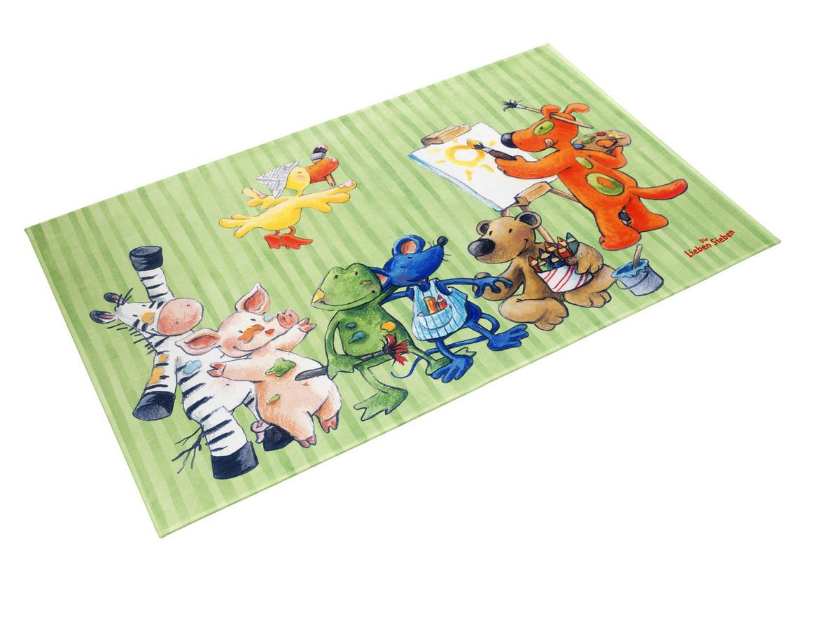 Kinderteppich Tiere Multicolor Die Lieben Sieben 100x160 Cm - Multicolor, Trend, Textil (100/160cm)
